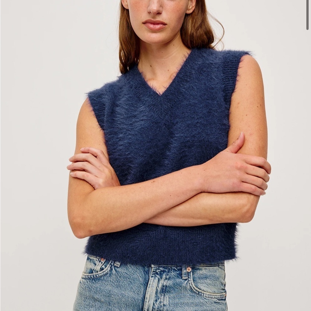 Rails Navy V-Neck Talli Vest Sleeveless Sweater Women’s Medium